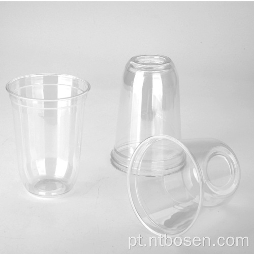 Copos plásticos transparentes descartáveis ​​recicláveis ​​com tampa transparente com tampa